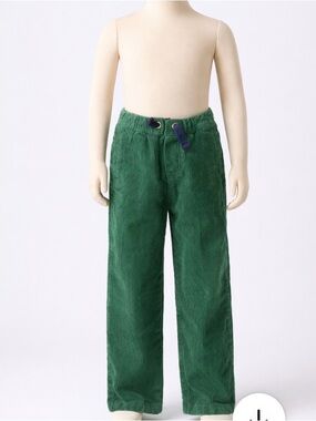 Mini Boden Green Corduroy Kids Pants with side pockets Wide-Leg Bottoms 6Y